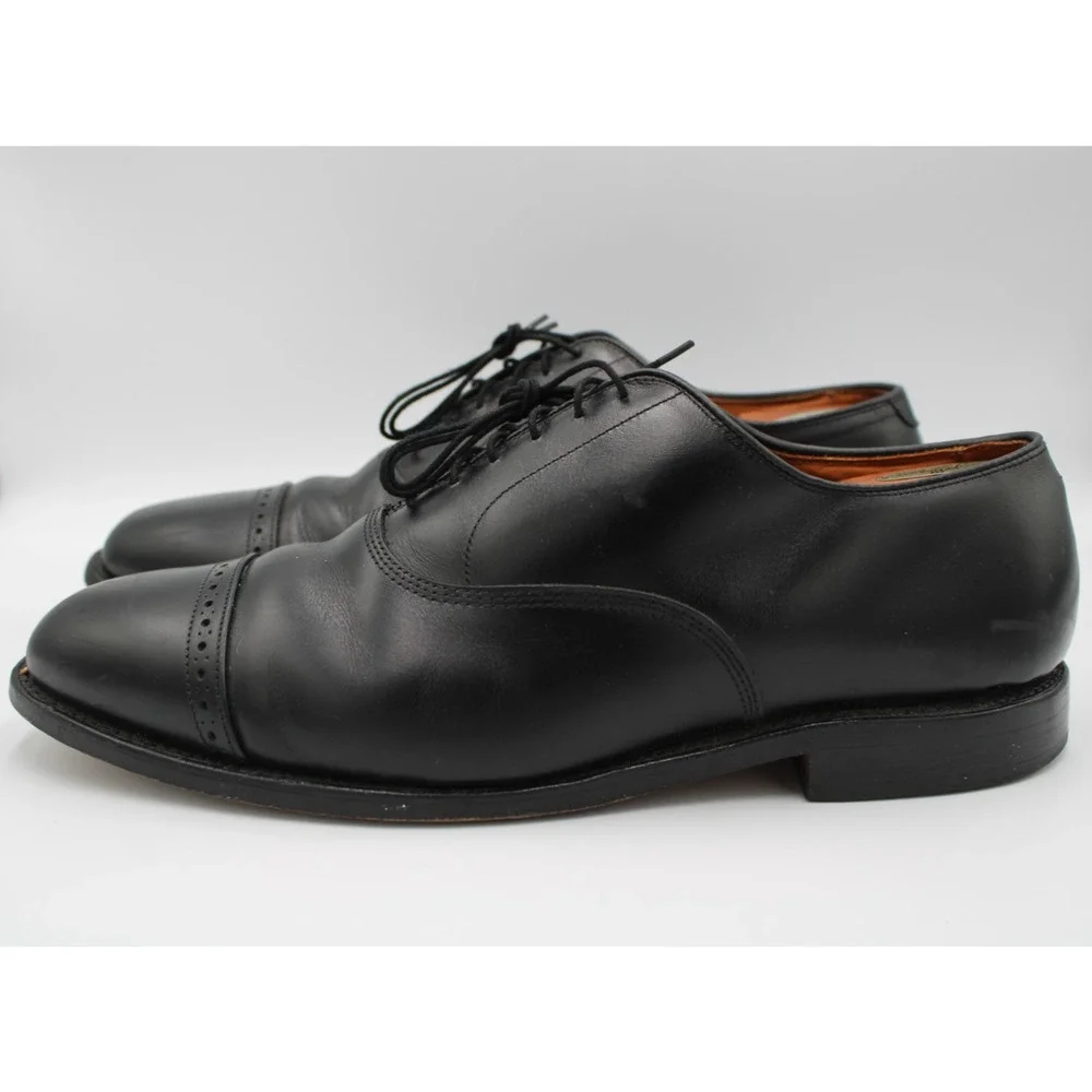 Size 11.5 - Allen Edmonds Byron Cap-Toe Black Leather Oxford Dress Shoe